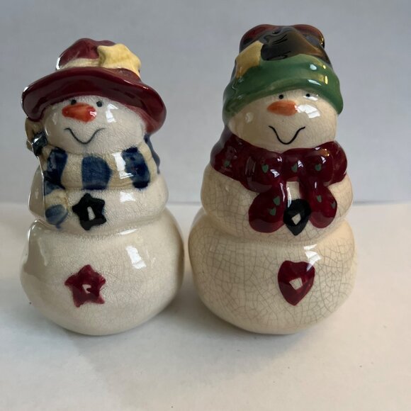 Vtgor Other - Vintage Ceramic Snowman Salt & Pepper Shakers Set Hand-Painted